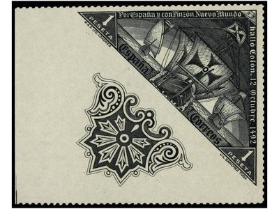 Falso SD entre sello y viñeta, 1 pta. Triangular. &quot;Perf. PRIVADA&quot;