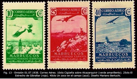 Fig. 13.0 General. Emisión 1938 CA. Sellos de 10, 25 y 40 cts.jpg