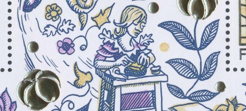 Elsa Catelin en la hojita de 2014 diseñada por Louis Boursier