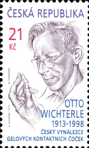 Sello del inventor y químico  Otto Wichterle emitido en 2013