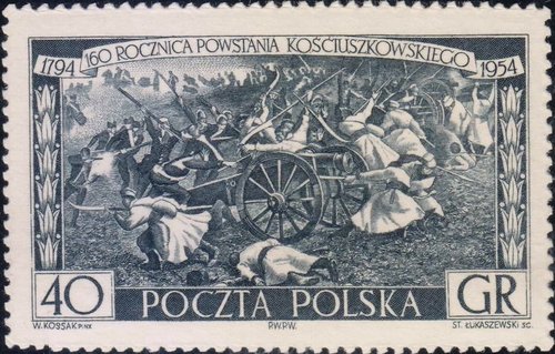 Sello grabado por Lukaszewski. Polonia, 1954