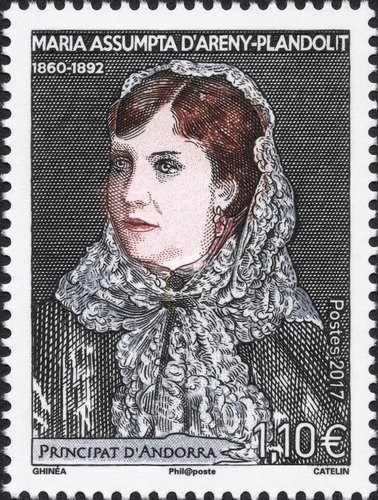 Sello de Maria Assumpta d'Areny Plandolit. Andorra, 2017