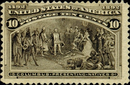 Sello de 10 centavos. Viñeta grabada por Robert Savage, a partir de una pintura de Luigi Gregori