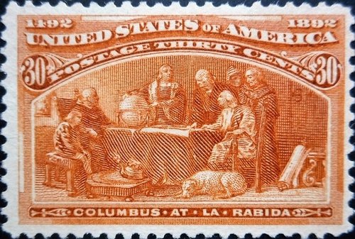 Sello de 30 centavos. Viñeta grabada por Alfred Jones