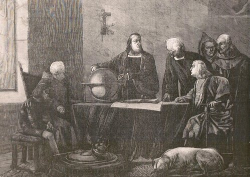 Cristóbal Colón en el Monasterio de la Rábida, del artista barcelonés Felipe Masó de Falp (1851–1929)