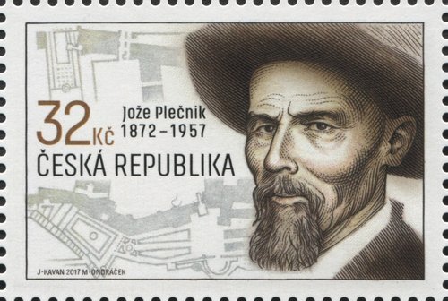 Sello de Jože Plečnik. República Checa, 2017