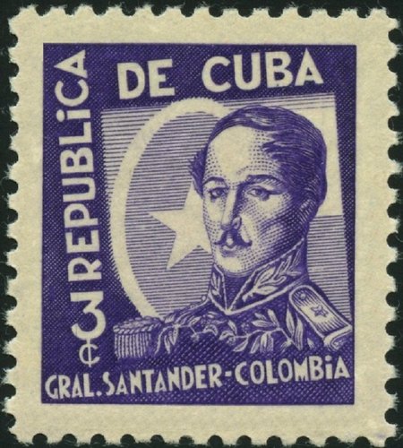 Francisco de Paula Santander. Cuba, 1937. Calcografía