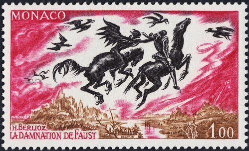 Mefistófeles y Fausto cabalgando sobre corceles negros, camino del Infierno...
