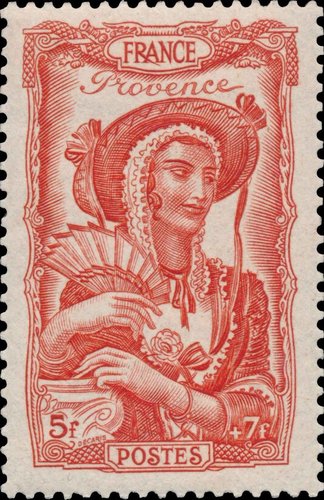 Sello de Francia de 1943, diseñado y grabado por Decaris