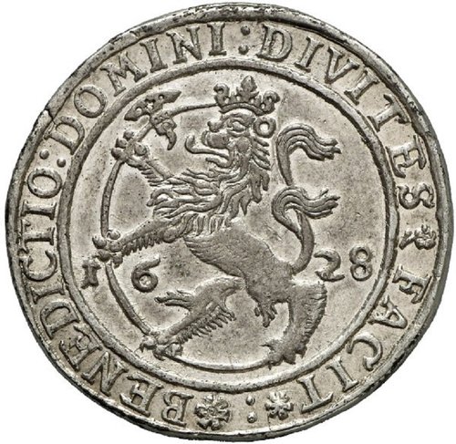 Reverso de una moneda noruega de 1628