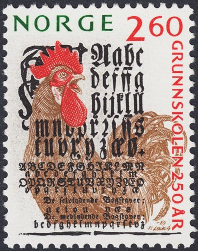 250 Aniversario de las escuelas públicas. Noruega, 1989. Calcografía y offset