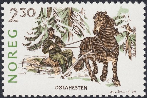 Noruega, 1987. Razas de caballos. Caballo Dole