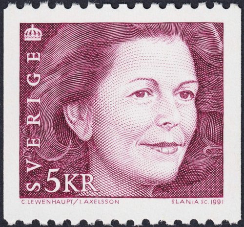Sello de la reina Silvia, Suecia, 1991