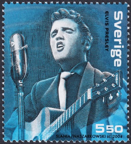 Sello de Elvis Presley. Suecia, 2004, calcografía y  offset
