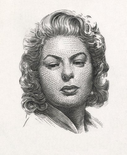 Retrato grabado por Naszarkowski de Ingrid Bergman, año 2007. Imagen de stampengravers.blogspot.com.es