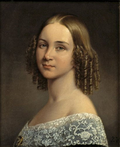 Retrato de Jenny Lind, copia de Johan Gustaf Sandberg (1844) del retrato original de Olof Johan Södermark (1790-1848)