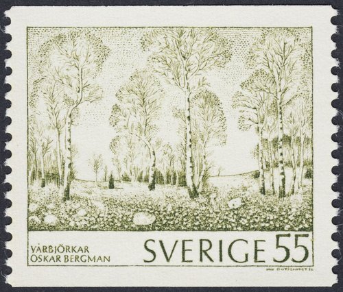 Sello emitido por Suecia en 1972, diseñado y grabado por Heinz W. Gutschmidt (1906-1974)