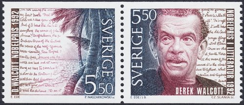 Emisión de Suecia de finales de 1992, dedicada al Premio Nobel Derek Walcott