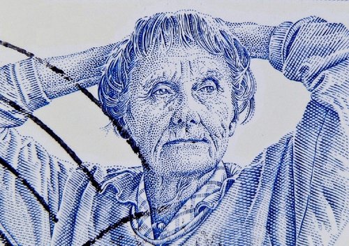 Retrato de Lars Sjööblom en el sello de Suecia y Alemania de 2007