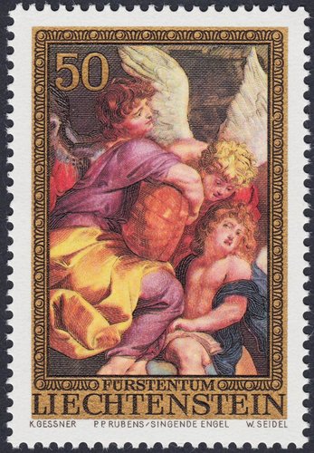 &quot;Ángeles cantando&quot;, de Rubens. Liechtenstein, 1976