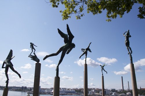 Los ángeles músicos (1949-50), de Carl Milles. Millesgården, Estocolmo
