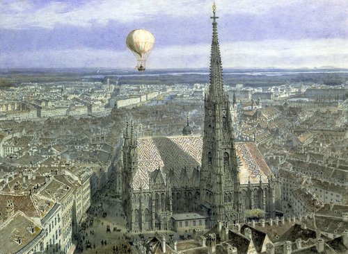 Catedral de Viena. Acuarela de Jakob Alt (1847)