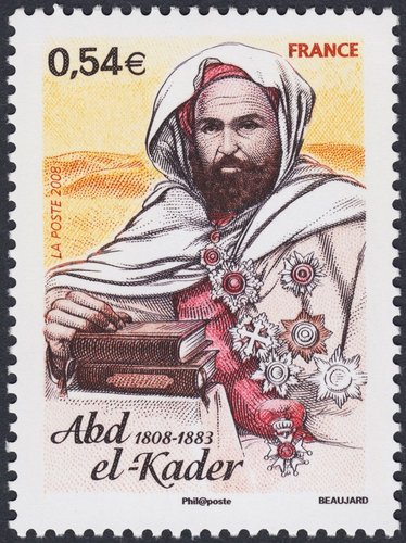 Retrato del emir Abd el-Qader, considerado el fundador de la nación argelina