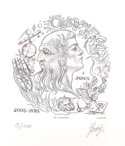 Art du Timbre Gravé, 2015. Dibujo y grabado de Yves Beaujard