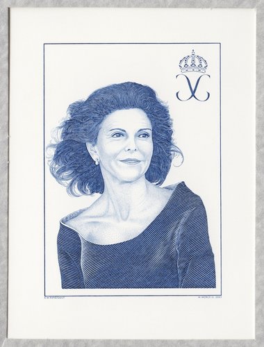 Retrato de Silvia por Martin Mörck, de unos 5 x 8 centímetros