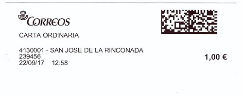 Etiqueta térmica digital. 4130001 - San Jose de la Rinconada. 239456. Carta ordinaria. 1,00. 4,1x10. 2017-09-22. 12.58.jpeg
