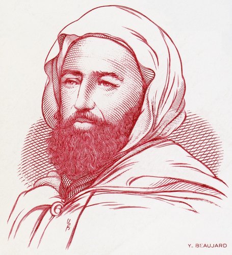 Grabado de Beaujard del emir Abd el-Kader. Sobre de Primer Día (2008)