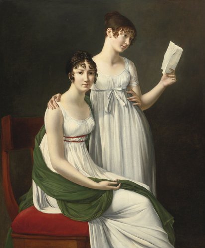 &quot;Retrato de dos mujeres jóvenes&quot;, de Henri-François Riesener. Óleo sobre lienzo,  130 x 107 cm