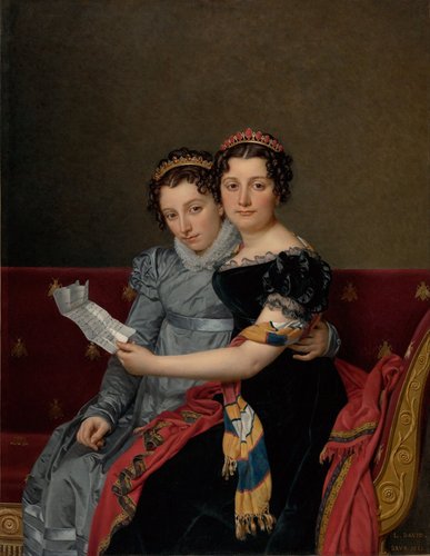 &quot;Las hermanas Zénaïde y Charlotte Bonaparte&quot;, de Jacques-Louis David. Óleo sobre lienzo, 129 x 99 cm