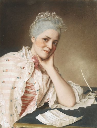 &quot;Mademoiselle Louise Jacquet&quot; (1752), actriz. Retrato al pastel, 59.8×45 cm
