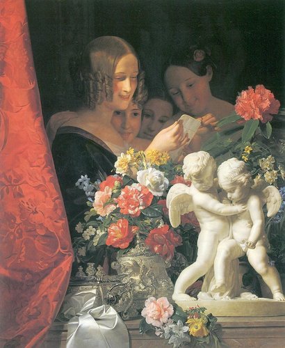 &quot;Mädchen einen Brief lesend&quot; (1841). Óleo sobre lienzo, 120 × 103 cm