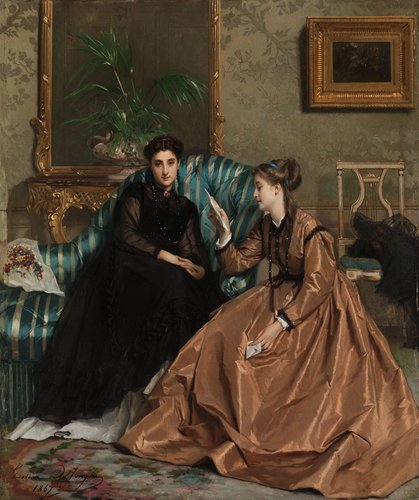 &quot;Carta de amor&quot; (1867). Óleo sobre panel, 80,5 x 71 cm
