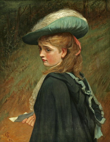 &quot;The letter&quot;, 1882, de Charles Sillem Lidderdale. Óleo sobre lienzo, 75.5 x 56cm