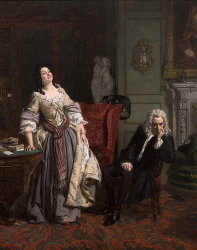 &quot;The Rejected Poet&quot; (1863), de William Powell Frith. Óleo sobre lienzo, 91.5 x 71 cm