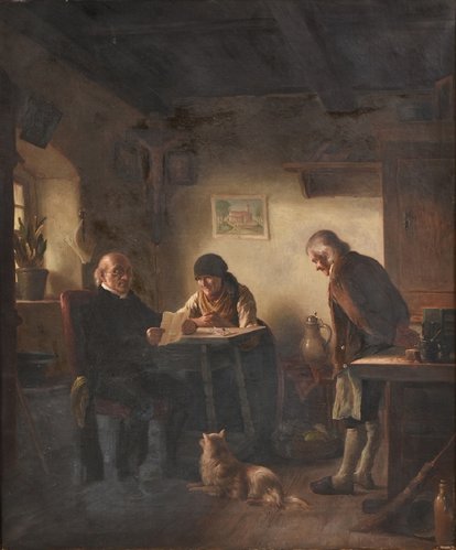 &quot;Ein Wichtiger Brief&quot; (Una carta importante). Óleo sobre lienzo, 91x76 cm
