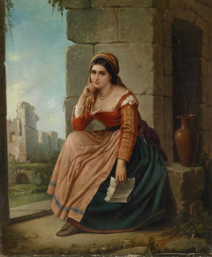 &quot;La carta&quot; (1873). Óleo sobre linzo, 62×52 cm