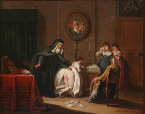 &quot;Mädchenschule&quot; (Escuela de niñas, 1789). Óleo sobre cobre, 41 x 54 cm