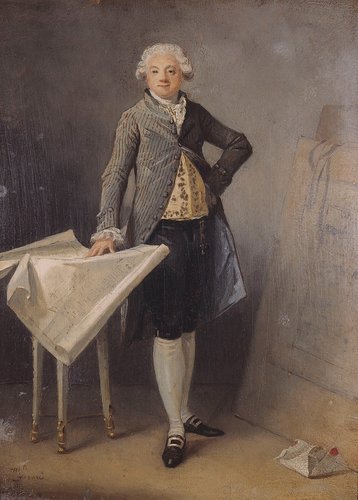 Retrato del arquitecto Claude-Nicolas Ledoux (1788). Óleo sobre panel, 22x16 cm