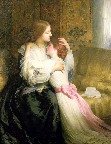&quot;The Mother&quot; (1910), de Francis Bernard Dicksee (1853-1928). Óleo sobre lienzo, 123x98 cm