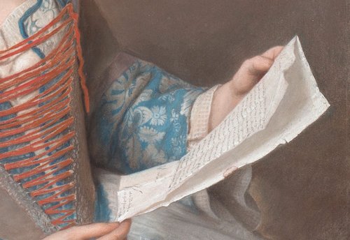 Detalle de esta versión de Liotard de &quot;La liseuse&quot;
