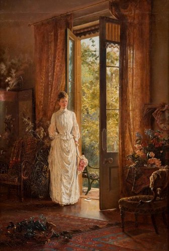 &quot;The letter&quot; (1889). Óleo sobre lienzo, 45.8x30.7 cm