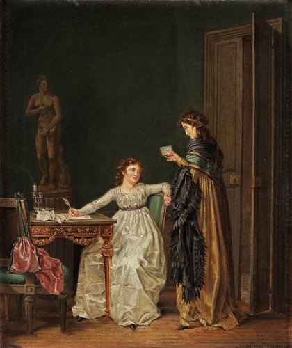 &quot;Kärleksbrevet&quot; (Carta de amor). Pintura al óleo, 51 x 43 cm
