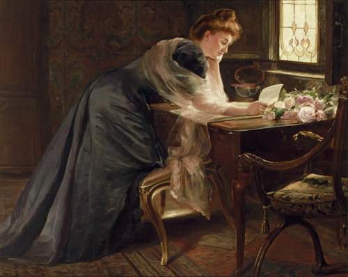 &quot;Carta de amor&quot; (1903), de Georges Ferdinand Lemmers (1871-1944). Óleo sobre lienzo