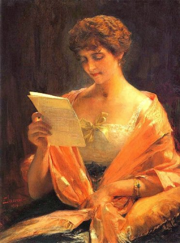 &quot;La carta&quot; (1919), de Georgios Jakobides. Óleo sobre lienzo, 82x60 cm