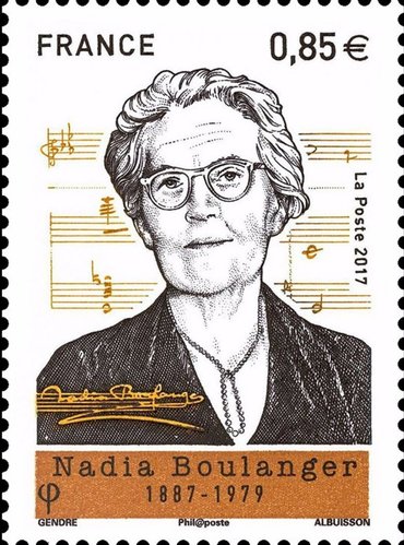Sello emitido de Nadia Boulanger. Francia, 2017