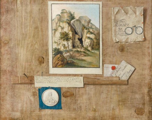 Un &quot;trompe l’oeil&quot; más. Escuela francesa, sobre 1700. Óleo sobre lienzo